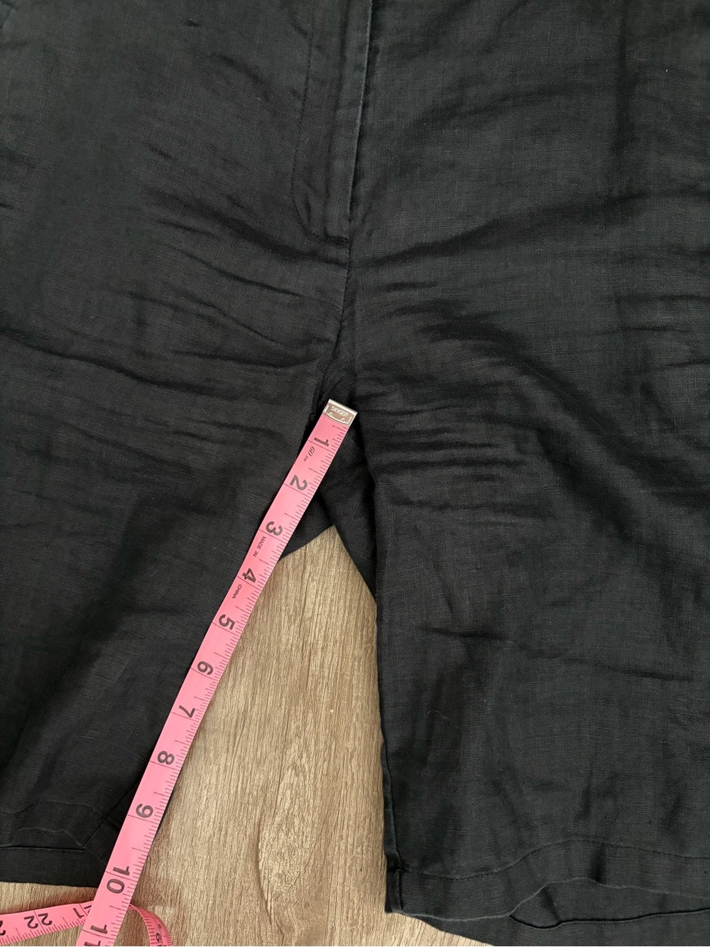 Eileen Fisher Organic Linen Bermuda Shorts Black Size 4 - Picture 5 of 8